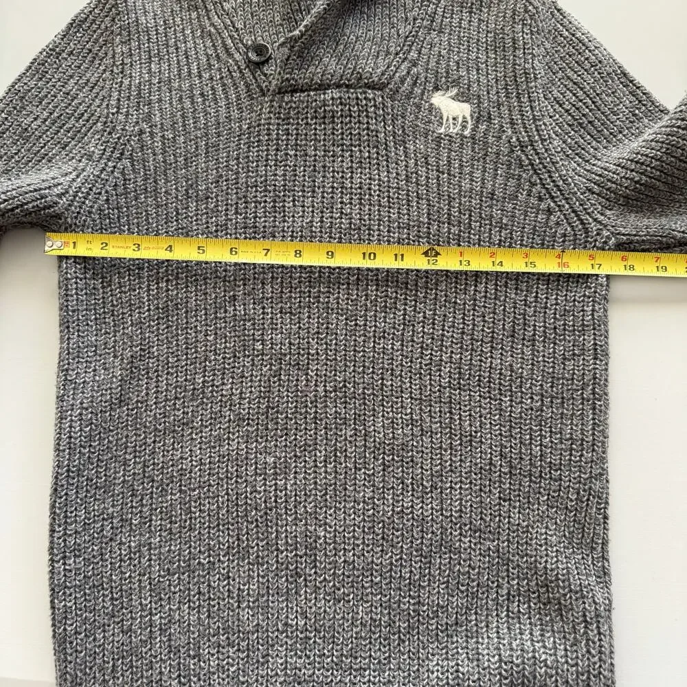 Abercrombie & Fitch Shawl Collar Pullover Ribbed Long Sleeve Sweater Men Size L - Picture 8 of 11